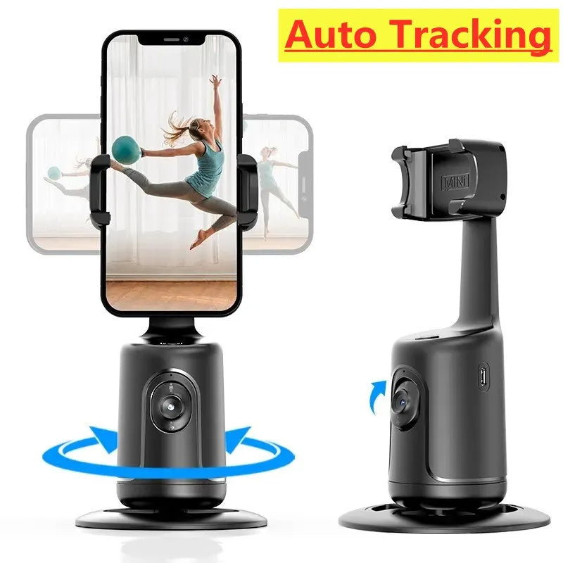 360° Auto Face Tracking Gimbal – AI Smart Phone Holder for Vlog & Live