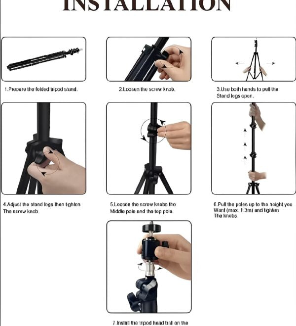 Ring Light with Tripod Stand26cm LED Ring Light with Tripod & Mobile Holder – 3 Colors Dimmable USB