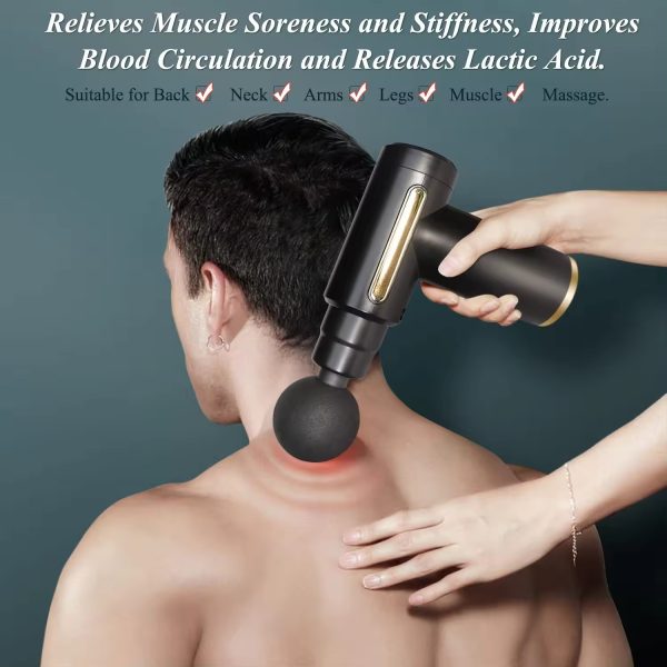 Blue Idea Massage Gun – Deep Tissue Handheld Massager | 4 Massage Heads | Super Quiet Pain Relief & Recovery