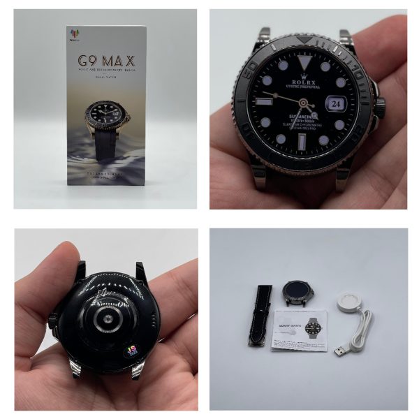 G9 Max Smartwatch – AMOLED Display | Rolex Style Smart Watch for Men & Boys – Black